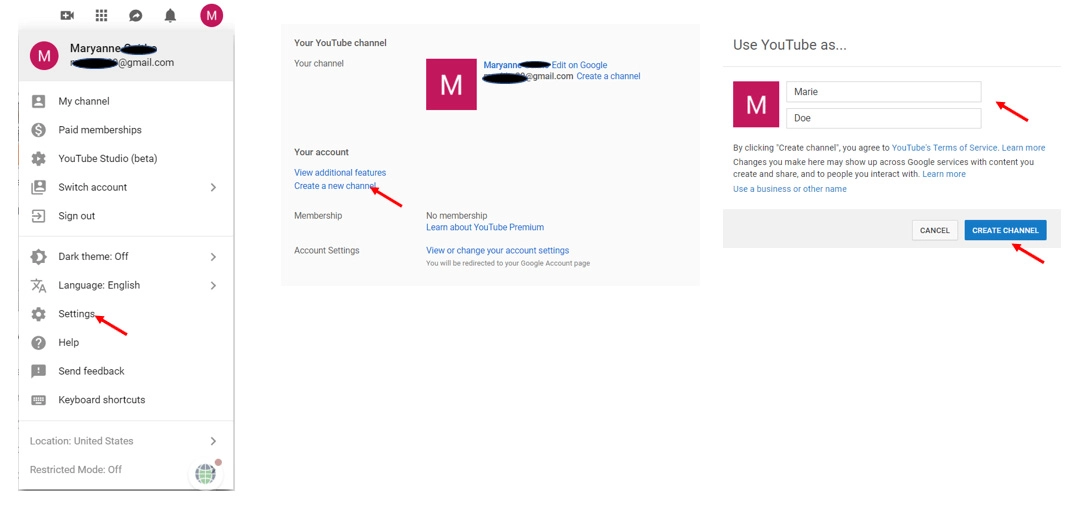 Create YouTube Channel