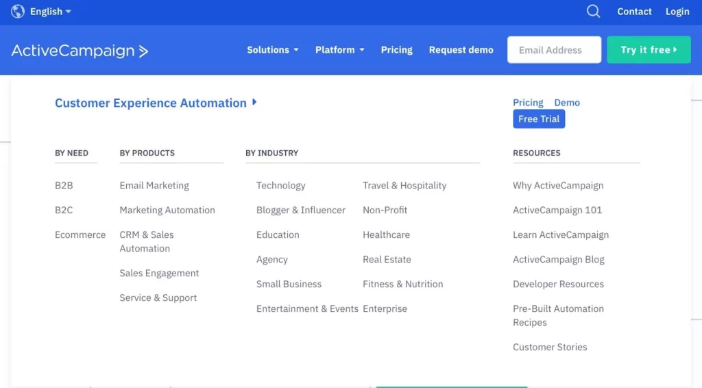 Industry specific page