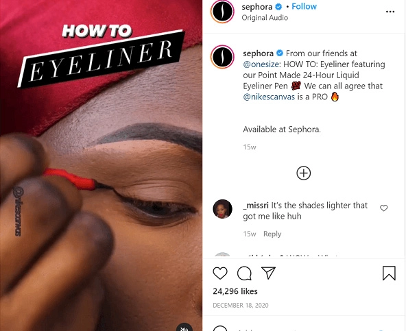 sephora Instagram reels